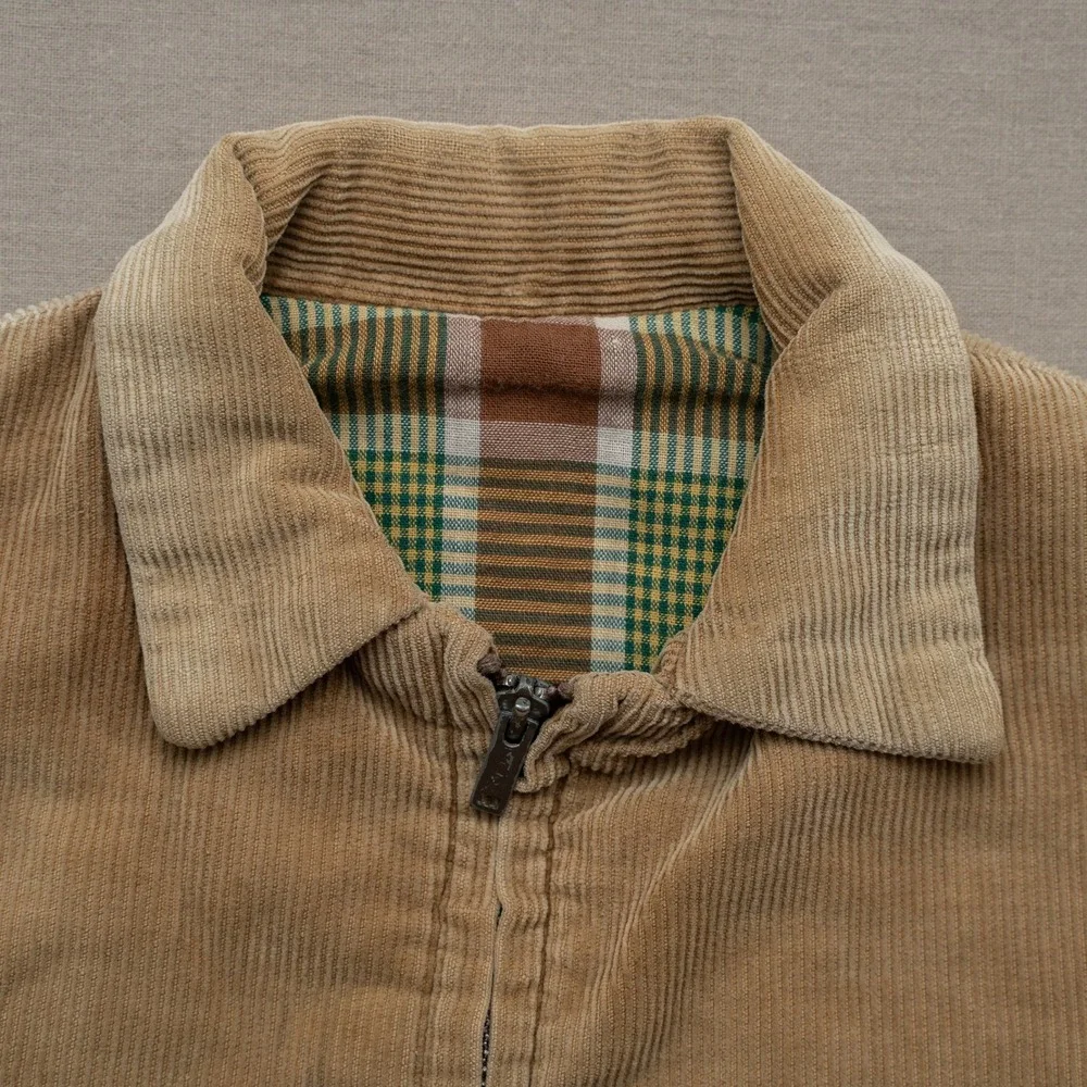 Vintage 50s 60s Corduroy Flannel Lined Zip Up Ricky Jacket Talon Zip Youth 2/3T